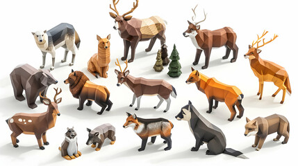 3D Icon: Symbolic Animal Leadership and Management Qualities for Training Programs and Development Materials in Isometric Scene