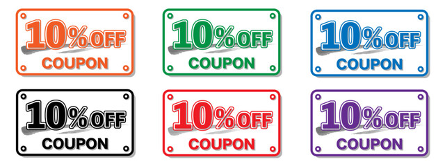 長方形クーポン10％OFFセット