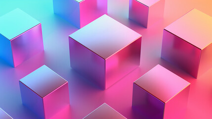 gradient color 3d square product display for advertising products.