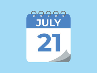 July 22 calendar reminder. 22 July daily calendar icon template. Calendar 22 July icon Design template. Vector illustration
