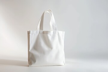 Pristine blue tote bag on a neutral background, symbolizing eco-friendly fashion.. Beautiful simple AI generated image in 4K, unique.