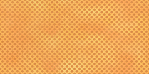 Ice cream waffle cone texture seamless pattern with round dimples. Sweet biscuit bg. Delicious crispy wallpaper. Vector illustration with gradient mesh.