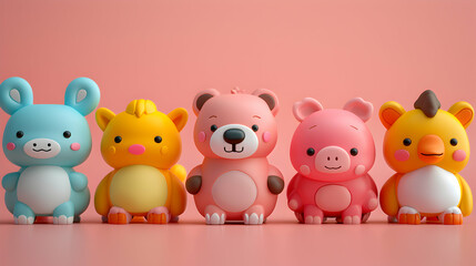 Ultra Realistic Corporate Animal Mascot Logo: Friendly Animals in Isometric Scene for Welcoming Brand Identity Projects
