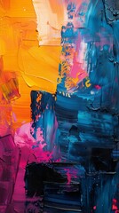 Stylish Multicolored Painting. Abstract Art Texture Wallpaper