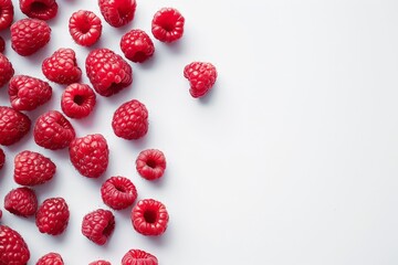 close-up of raspberries in drops of water. Created by AI.. Beautiful simple AI generated image in...