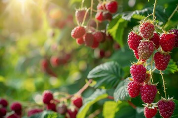 Raspberry close-up shot from above with deep shadows. Beautiful simple AI generated image in 4K, unique.