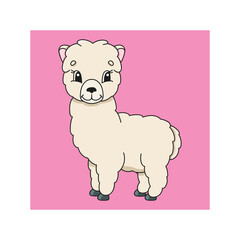 Cute character. Isolated on color abstract background. Design element. cartoon character. Vector illustration.