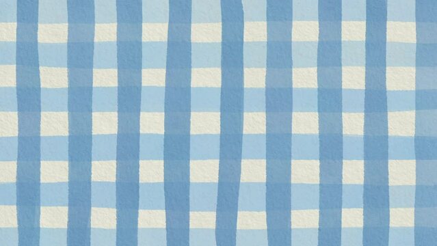 Watercolor Blue Checkered Pattern - Minimalist Animation with Paper Texture