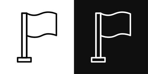 National Flag Icon. Flag Hoisting Graphic Representation.