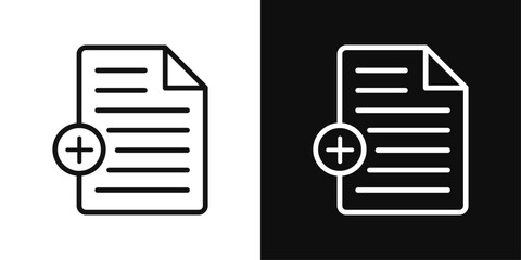 Document Addition Icon. File Creation Graphic Emblem.