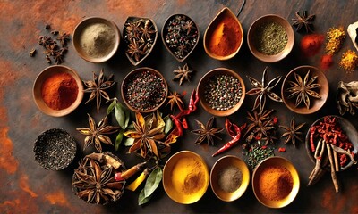 Fragrant and spicy spices, generative AI
