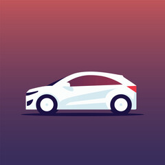Car icon. Side View. Vector illustration