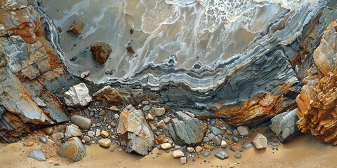 Rich Textures of Llumeres Mine Beach Rocks