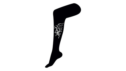 Varicose Vein emblem, black isolated silhouette