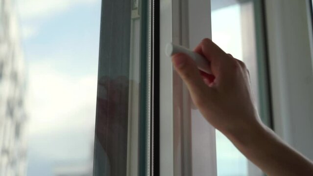 Ventilation of the room, open windows in the apartment