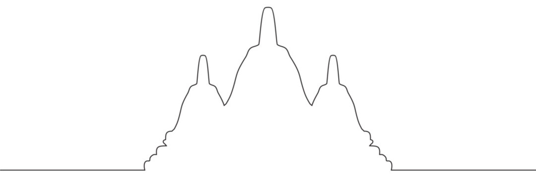 recommend clip art: Illustration of temple stupa in line art style vector for vesak day