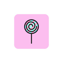 Lollipop line icon. Caramel, sweet, stick. Food concept. Can be used for topics like diet, dessert, sugar.