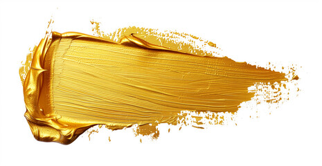 Luxurious Gold Paint Stroke: Rich Textured Brushstroke on a Clean Background