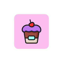 Muffin line icon. Cake, pie, cupcake. Food concept. Can be used for topics like menu, bakery, coffee shop.