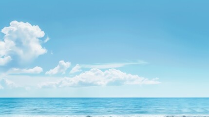 Serene Ocean and Blue Sky Background