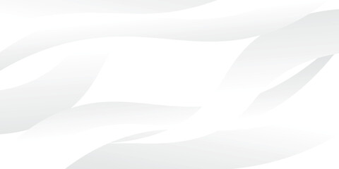 3D white geometric abstract background overlap layer on bright space with waves decoration vector.