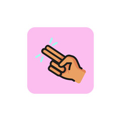 Two fingers tapping screen line icon. Touchpad, screen, hand. Gesturing concept. Can be used for topics like mobile app, digital screen, guidance