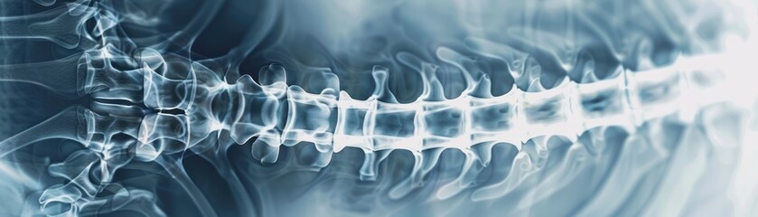 Fototapeta premium Xray of a human spine showing scoliosis curvature.