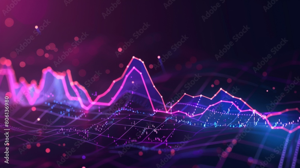 Aufkleber A line graph depicting stock market trends, with fluctuating lines representing the dynamic nature of investments.