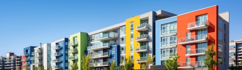 Charming Diversity: Residential Building Showcases Colorful Bay Windows Across its Facade