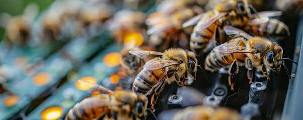 Modern apiary with electronic bee monitoring equipment