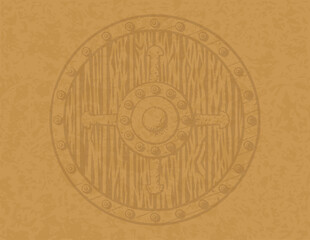 Horizontal Letter 11 x 8.5 Parchment - Round Medieval Shield