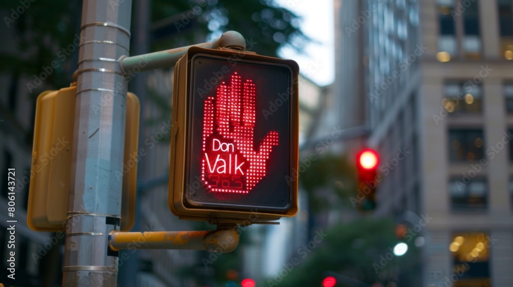 Poster a pedestrian crossing signal indicating 