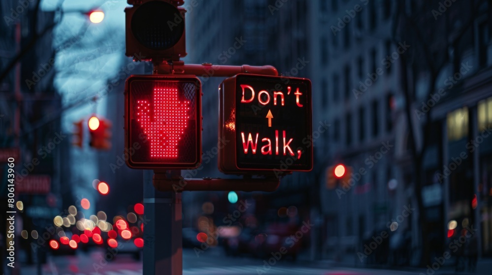 Poster a pedestrian crossing signal indicating 