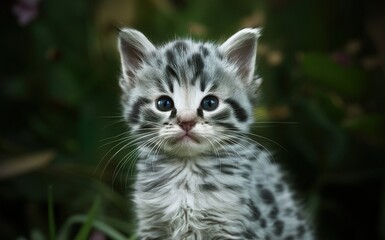 Obraz premium blue kitten with black spots
