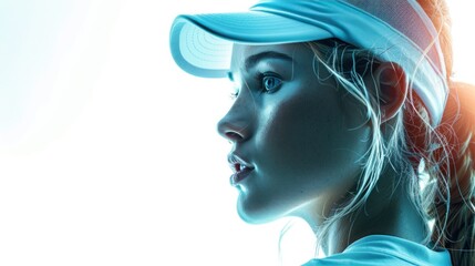 A concentrated female player poses against a pristine white background. It shows her commitment to the game.