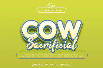 Cow Sacrificial Eid al adha text effect