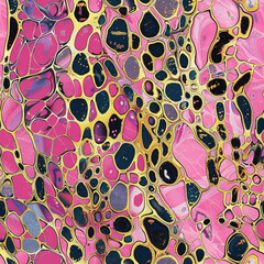 Pink and Gold Leopard Skin Pattern, Seamless Pattern