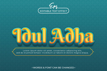 Obraz premium Idul adha editable text effect