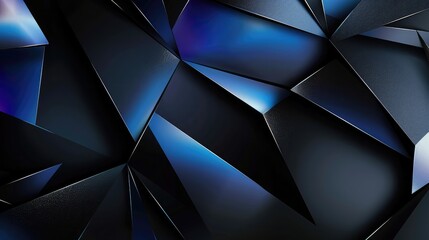 Modern black blue abstract background, Minimal. Color gradient, Dark, Web banner, Geometric shape, 3d effect, Lines stripes triangles, Design, Futuristic. Cut paper or metal effect, Luxury, Premium