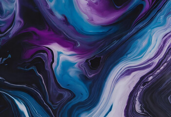 Vibrant Purple and Blue Fluid Abstract: Dynamic Color Swirls