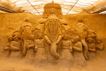 Sand sculptures or Sand art at Mysore Sand Sculpture Museum is the first sand sculpture museum in...