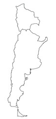 Outline of the map of Argentina, Bolivia