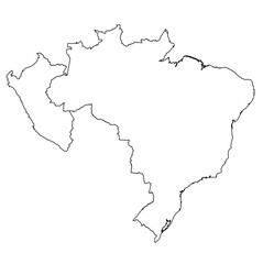 Outline of the map of Brazil, Peru