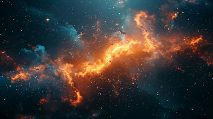 Naklejka premium Starry Cosmos Celestial Nebulae