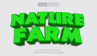 Editable 3d text style effect - Nature Farm text effect Template