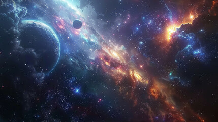 Vibrant Cosmos Colorful Galaxy Splendor