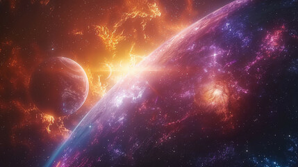 Obraz premium Vibrant Cosmos Colorful Galaxy Splendor