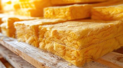 composed of mineral wool insulation in the floor, floor heating insulation , warm house, eco-friendly insulation, a builder at work