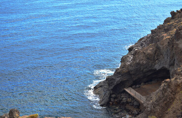 hidden cave in the sea of ​​Candelaria, Tenerife