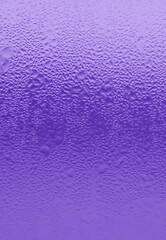 Closeup of Amazing Condensation Texture on a Chilled Gradient Purple Blue Glass